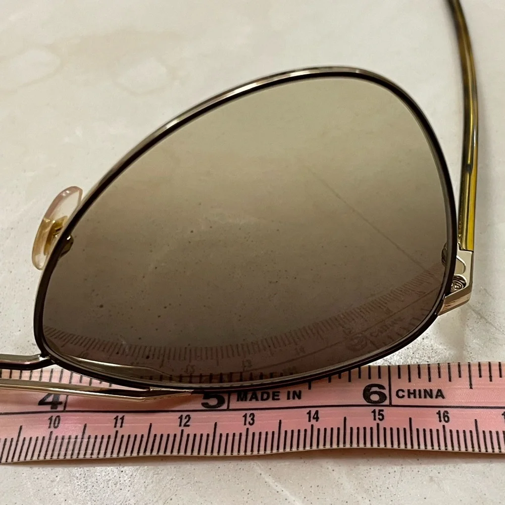 Auth EUC Gucci LOGO Aviator Sunglasses Gold HW tortoise brown gradient lenses - Picture 13 of 15